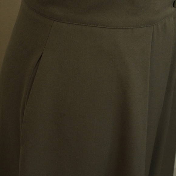 1980's Olive Drab Wool Twill Dior Separates Skirt - Picture 3 of 6